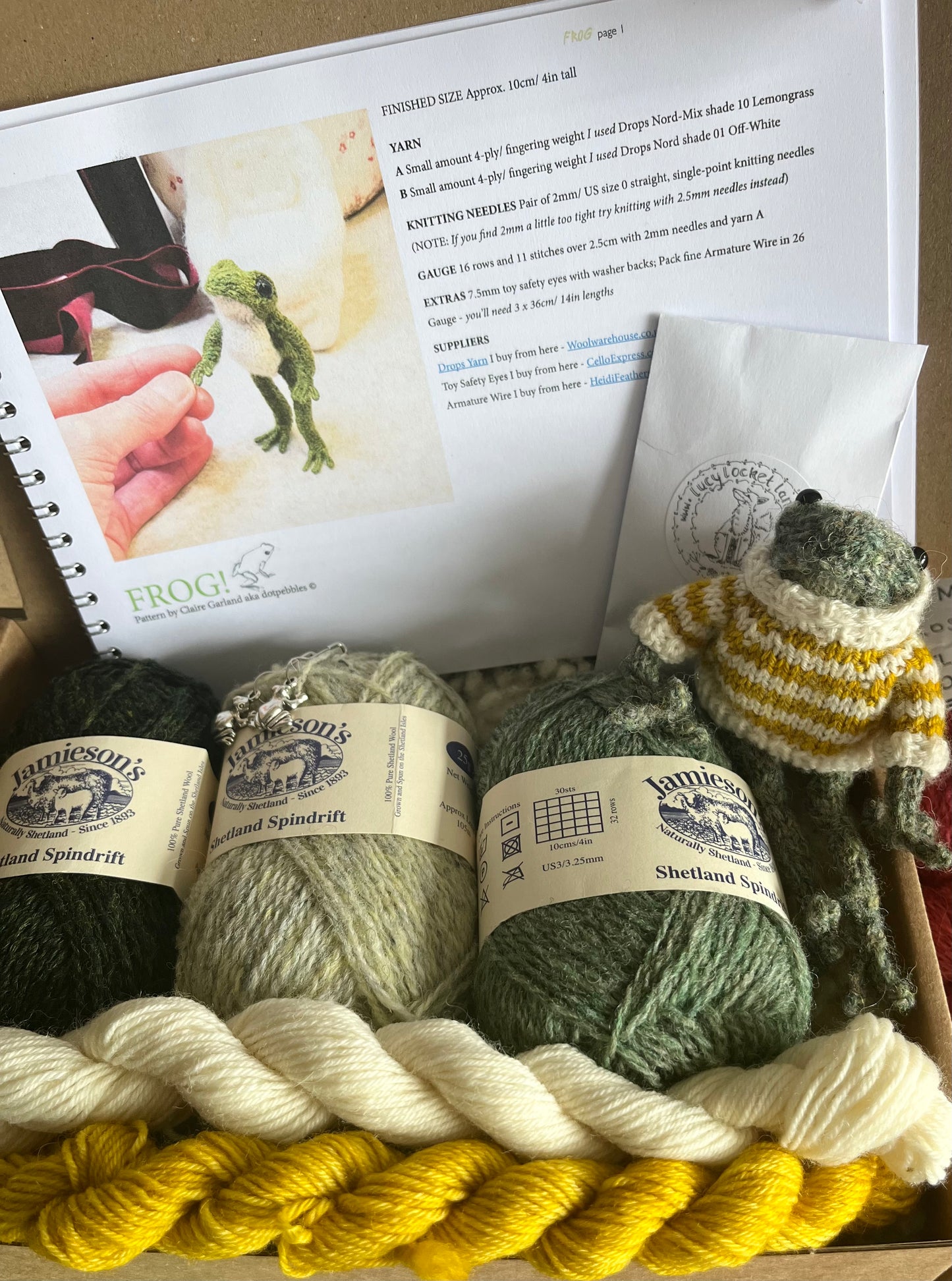 Dot Pebbles Frog - with 2 mini skeins