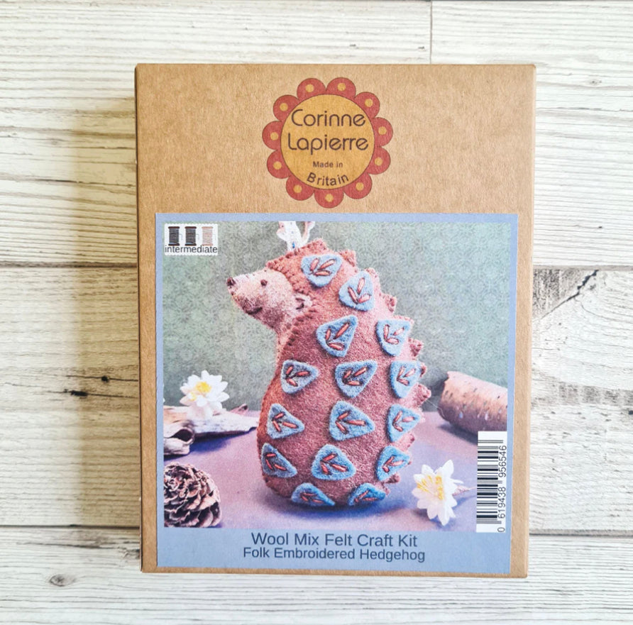 Corinne Lapierre's Folk Embroidered Hedgehog Felt Craft Mini Kit