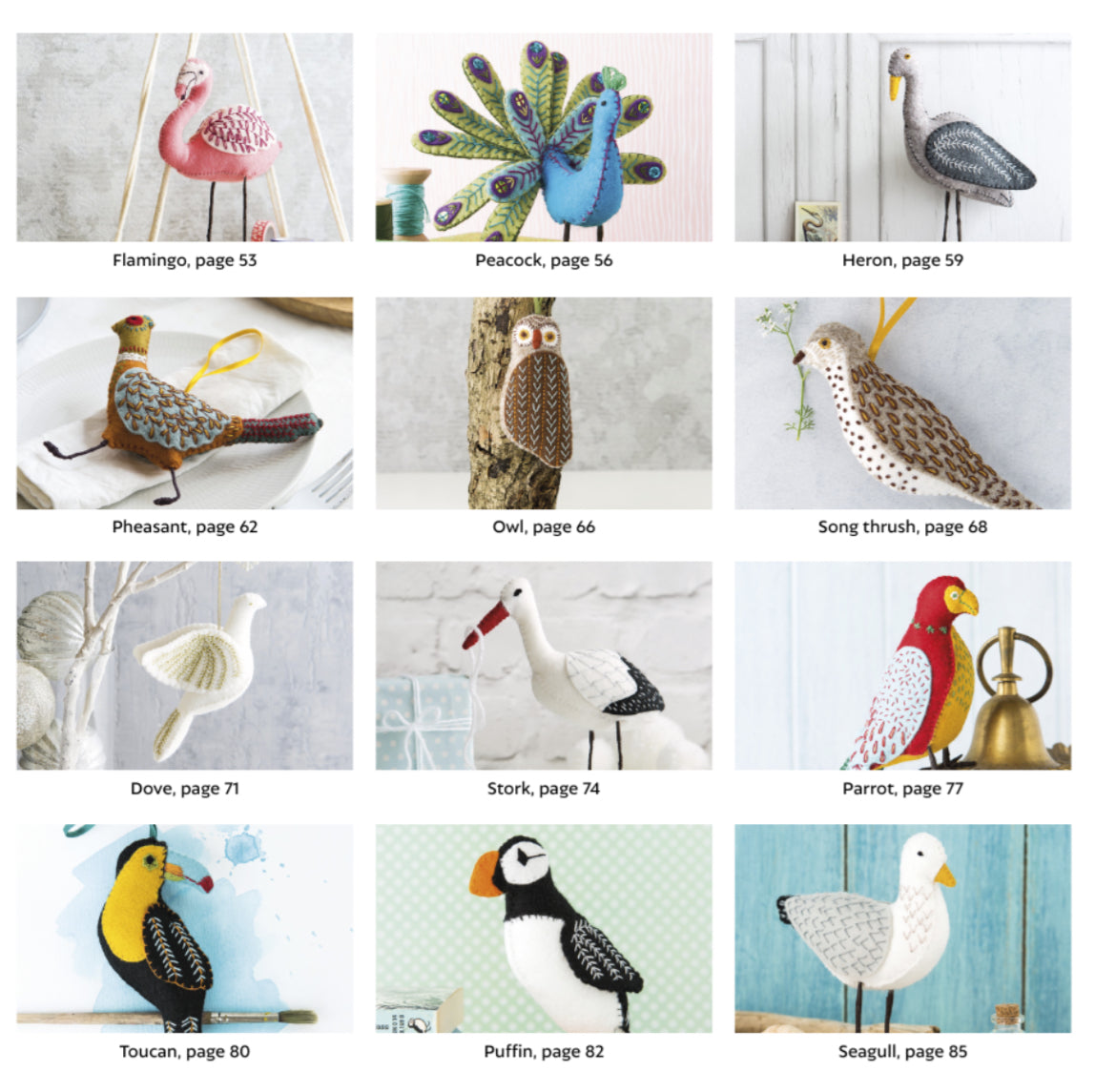 Folk Embroidered Felt Birds by Corinne Lapierre