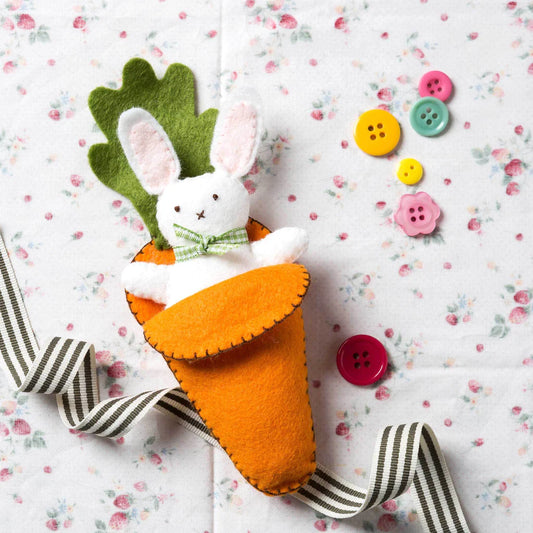 Corinne Lapierre's Bunny in a Carrot Bed Felt Craft Mini Kit