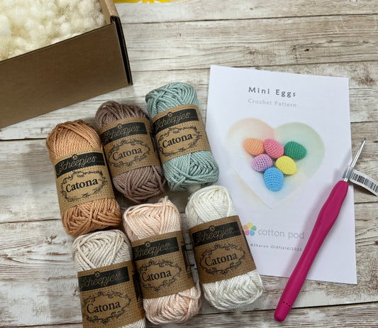 Little Crochet Eggs Kit with Cottonpod pattern