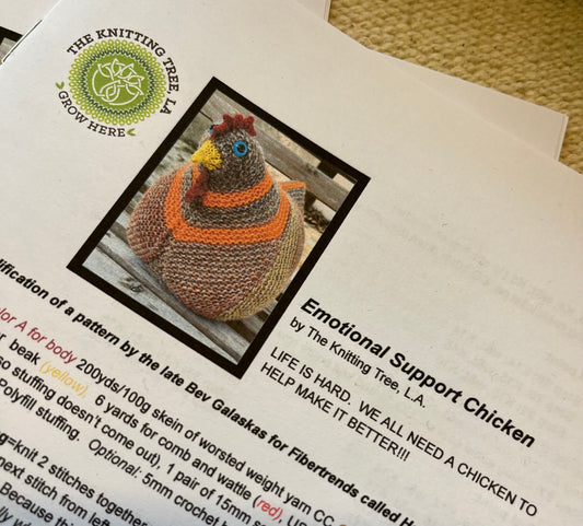 Knitting Pattern Booklet for Eggwina the Emotional Support Chicken!