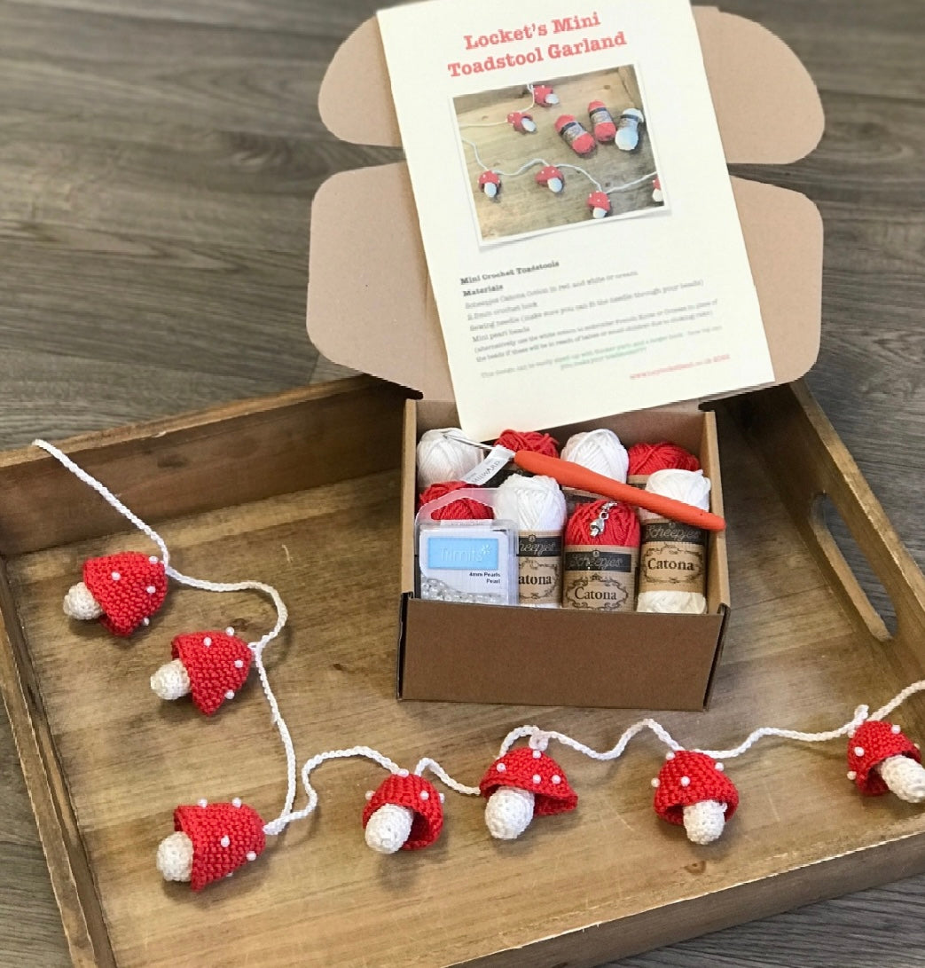 Locket’s Crochet Mini Toadstool Garland