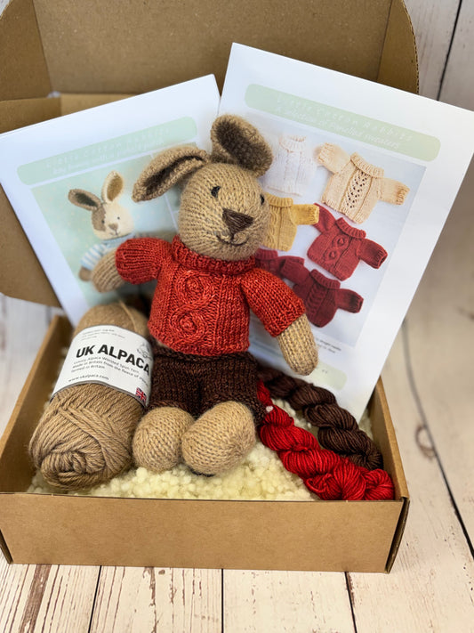 Little Cotton Rabbits Kit - Bunny in an Autumnal Cable Sweater
