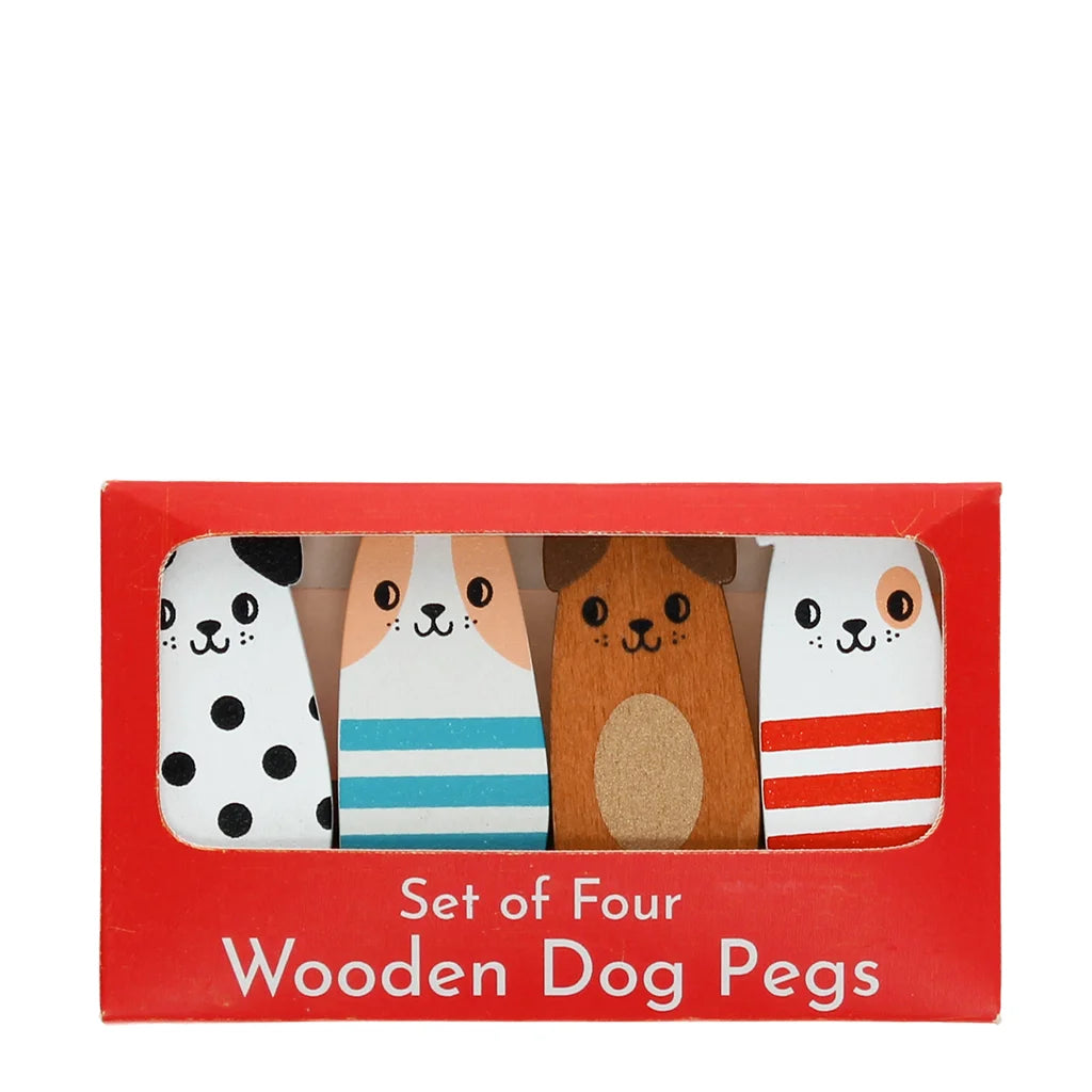 Painted Wooden Dog Paper Pegs
