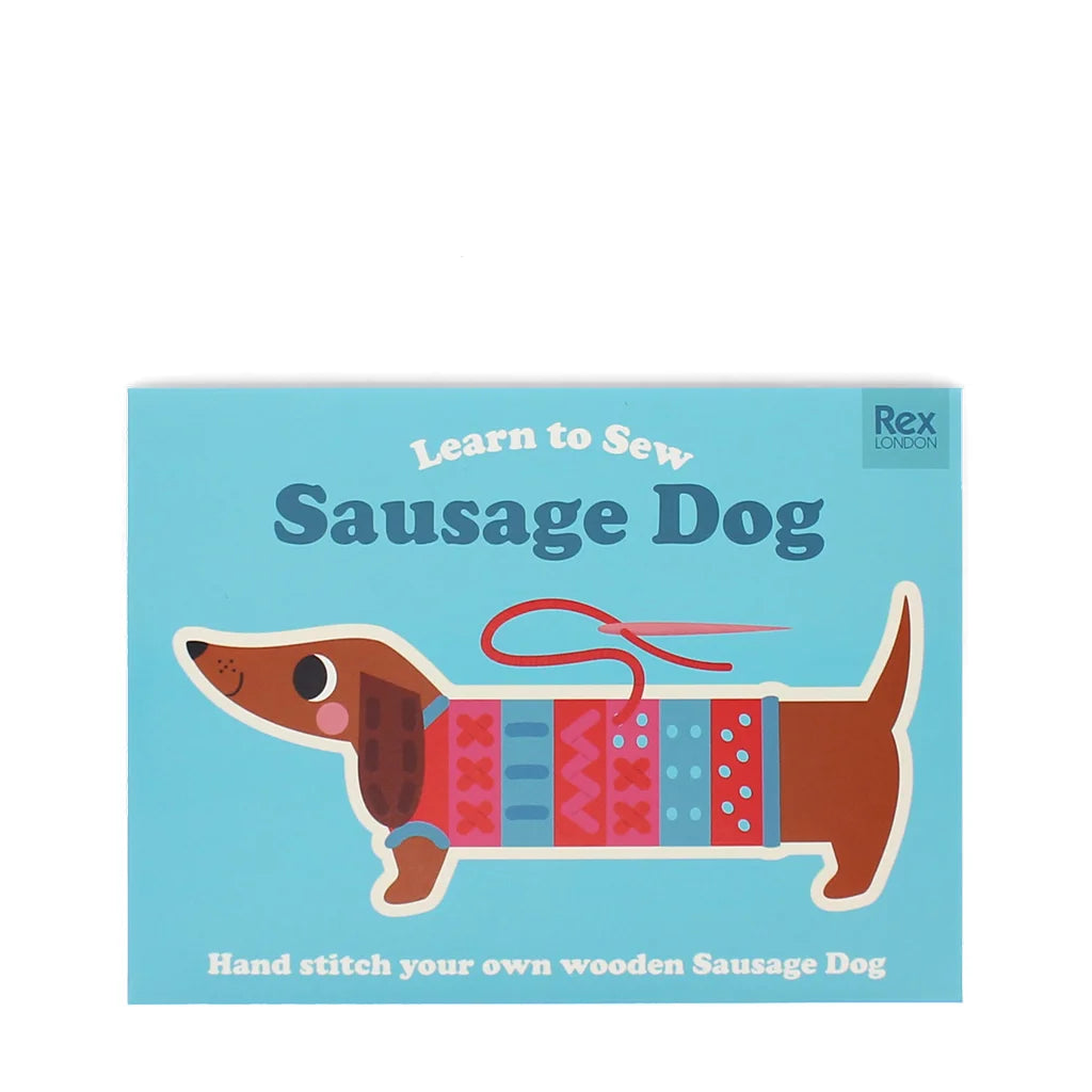 Learn to Sew wooden hand-stitch set - Sausage Dog