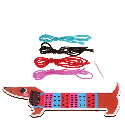 Learn to Sew wooden hand-stitch set - Sausage Dog