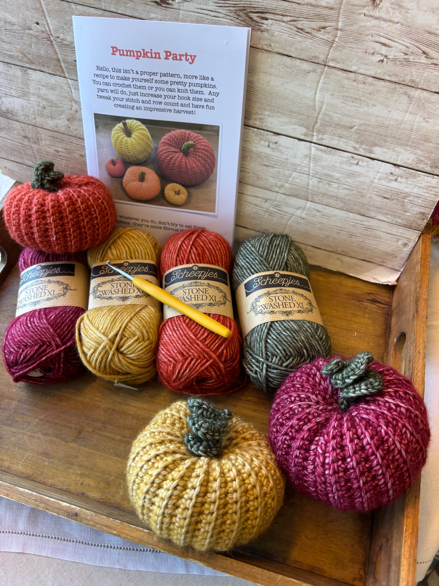 Crochet Pumpkin Kit - Stone Washed XL