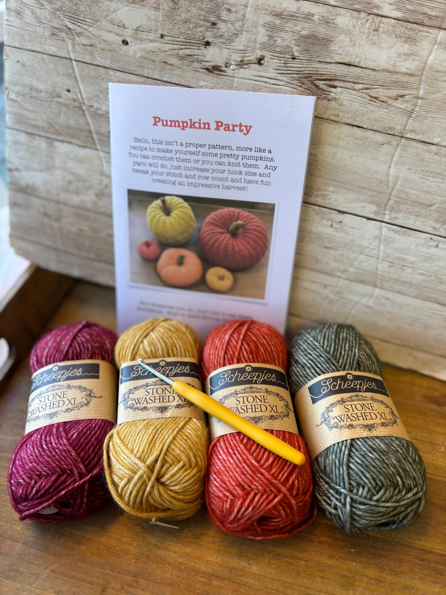 Crochet Pumpkin Kit - Stone Washed XL