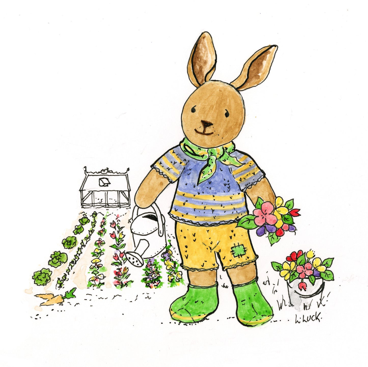 Locket's Year of Little Cotton Rabbits Blank Greetings Cards