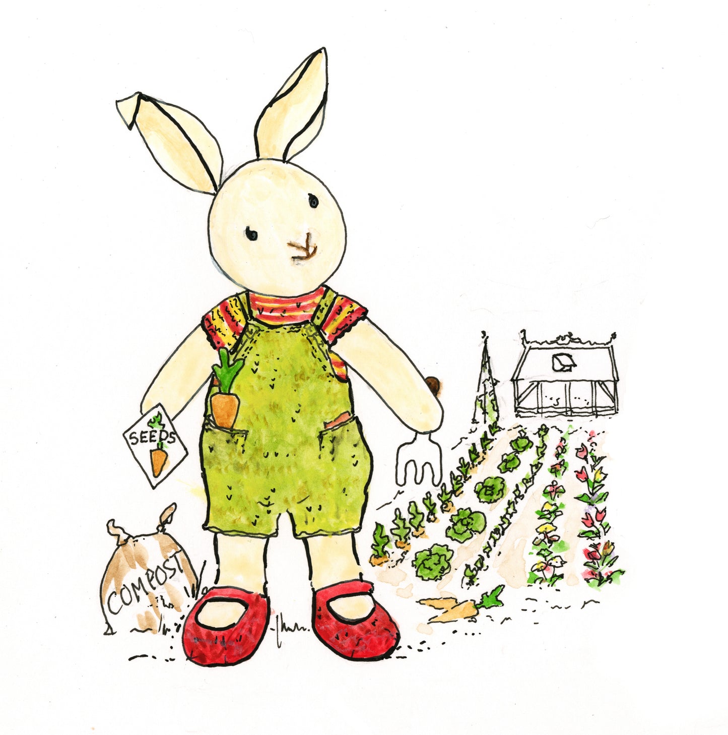 Locket's Year of Little Cotton Rabbits Blank Greetings Cards