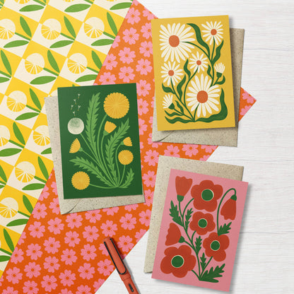 Cornflower | Modern-Retro Floral Reusable Greeting Card
