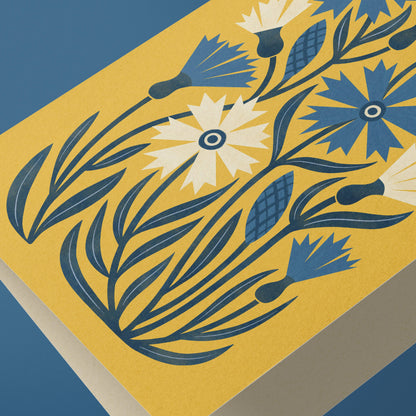 Cornflower | Modern-Retro Floral Reusable Greeting Card
