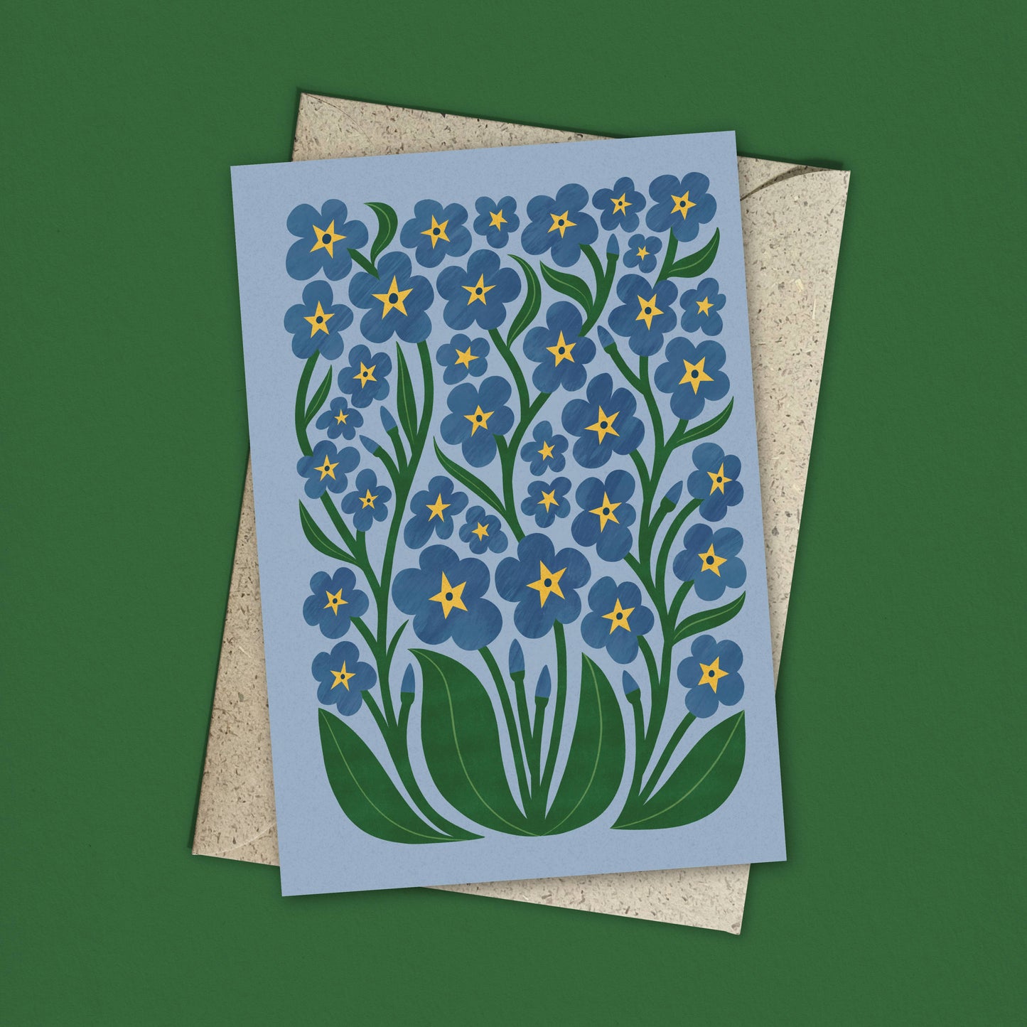 Forget Me Not | Modern-Retro Floral Reusable Greeting Card