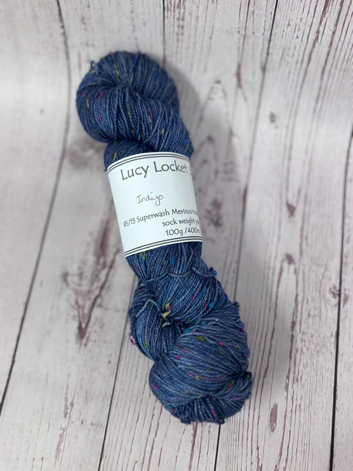Locket's Hand Dyed 4ply Merino with multi coloured neps