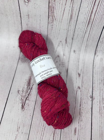 Locket's Hand Dyed 4ply Merino with multi coloured neps