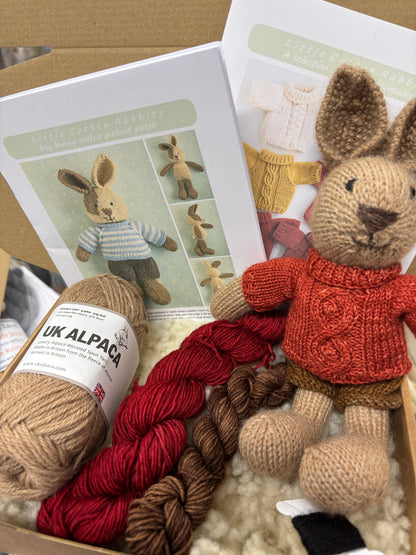 Little Cotton Rabbits Kit - Bunny in an Autumnal Cable Sweater
