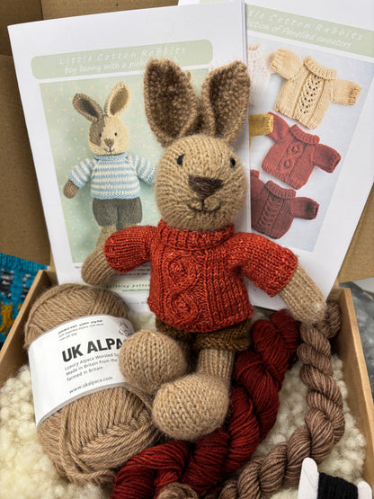 Little Cotton Rabbits Kit - Bunny in an Autumnal Cable Sweater