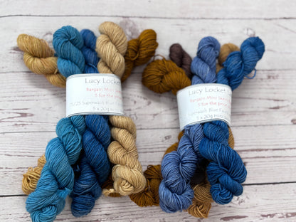 Locket’s “5 for the price of 4” Hand Dyed 4ply BFL/Nylon Sock Yarn Mini Skein Bundles