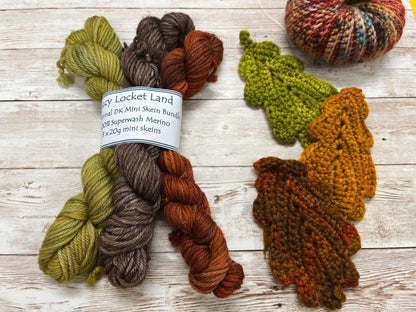 Set of 3 Autumnal DK 20g mini skeins