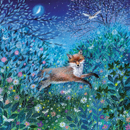 Greetings Card - Fox in Moonlight