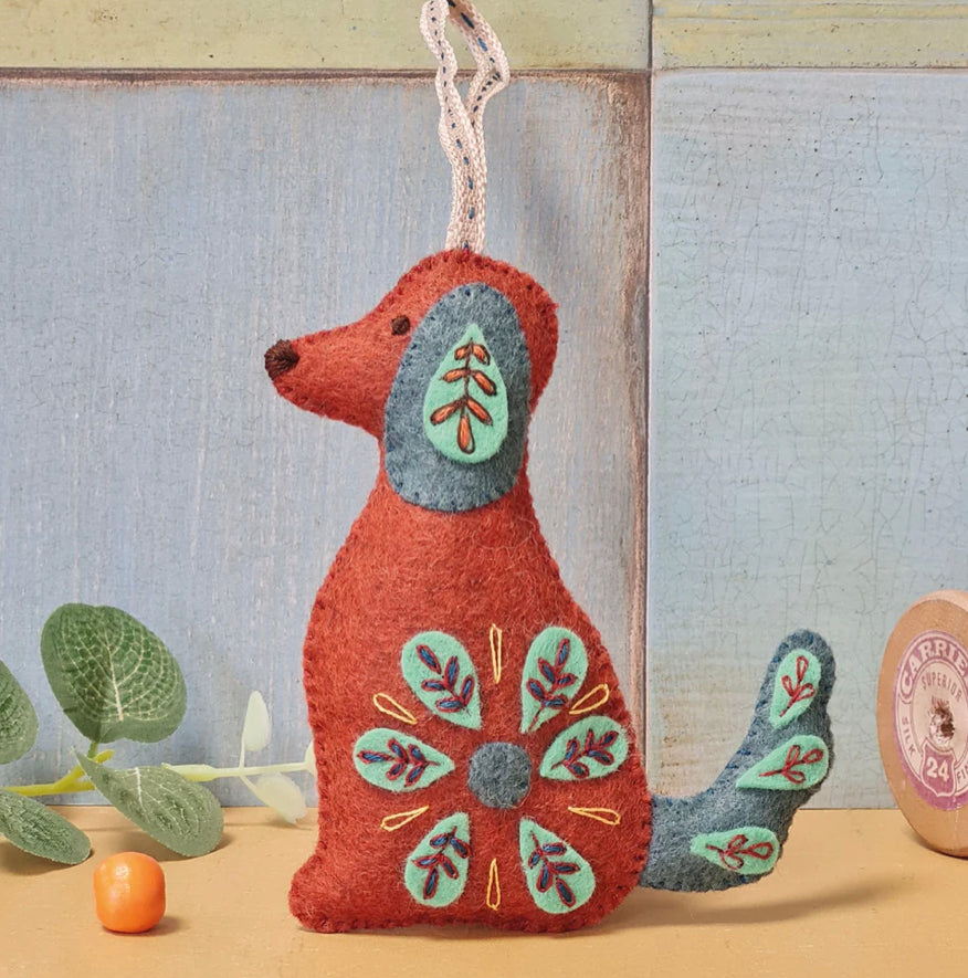 Corinne Lapierre's Folk Embroidered Dog Felt Craft Mini Kit