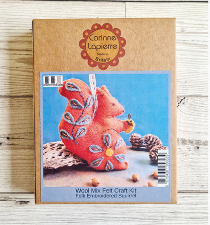 Corinne Lapierre's Folk Embroidered Squirrel Felt Craft Mini Kit