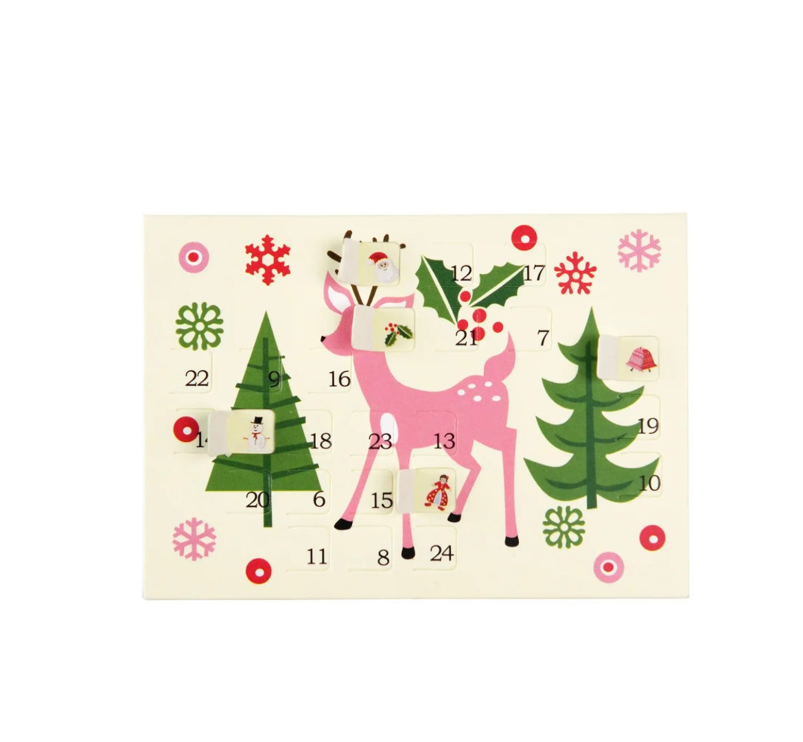 Miniature Advent Calendar Christmas Card - 50s Christmas