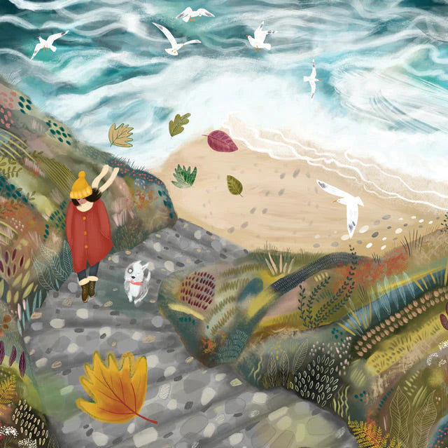 Green Pebble Greetings Cards