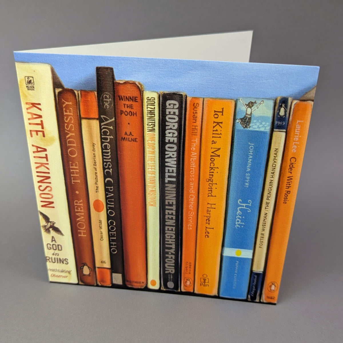 New Bookshelf Art greetings card by Roo Waterhouse