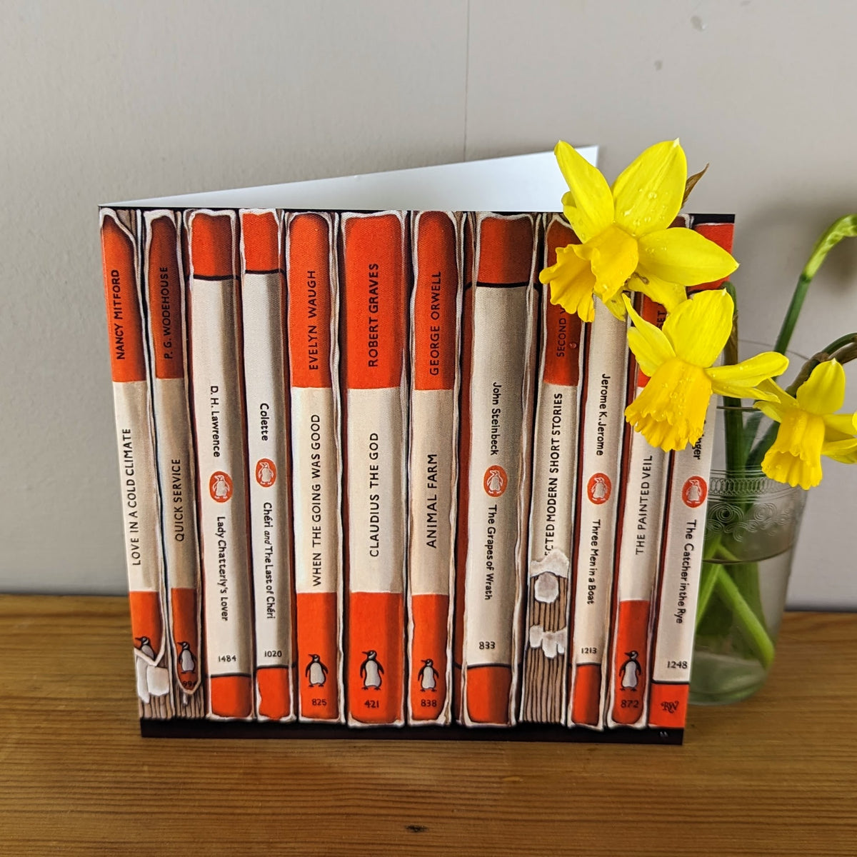 New Bookshelf Art greetings card by Roo Waterhouse