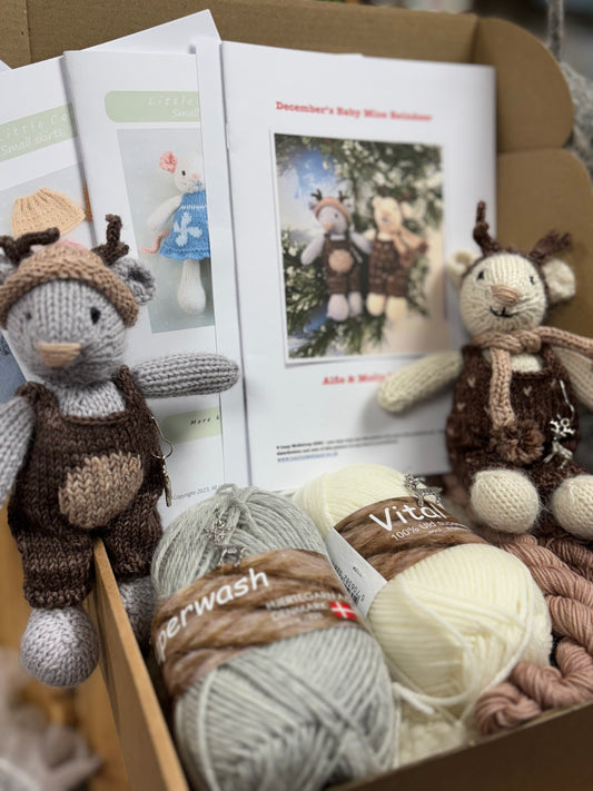 Little Cotton Rabbits Baby Mice in Locket’s Reindeer Costumes