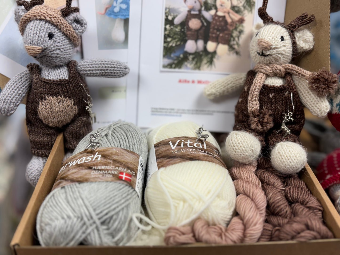 Little Cotton Rabbits Baby Mice in Locket’s Reindeer Costumes