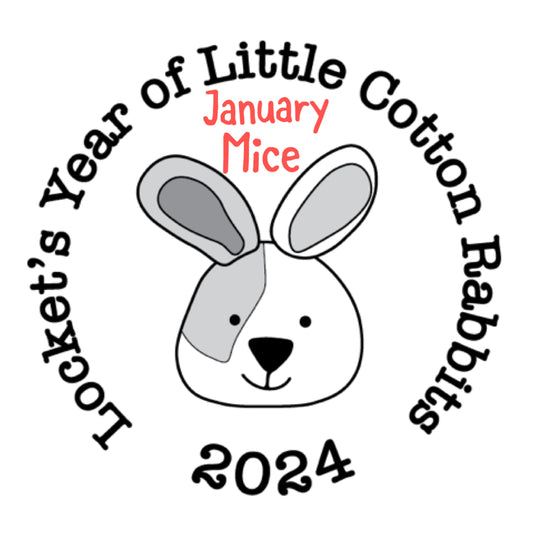 Locket's Year of Little Cotton Rabbits - January - Arfur the Handymouse