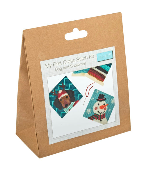 My First Counted Cross Stitch - Dog and Snowman