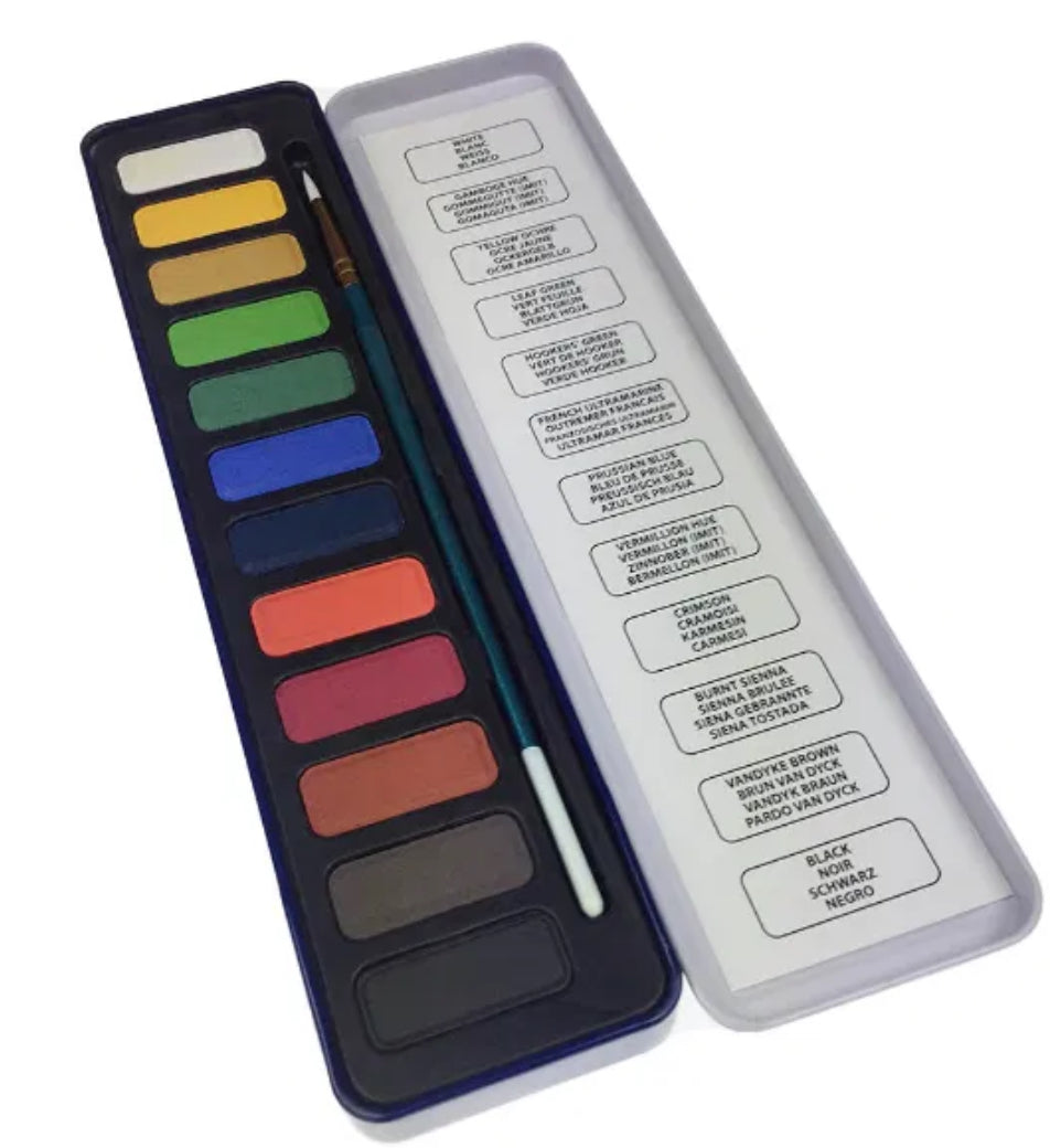 *New* Watercolour Paint Tin - 12 colours