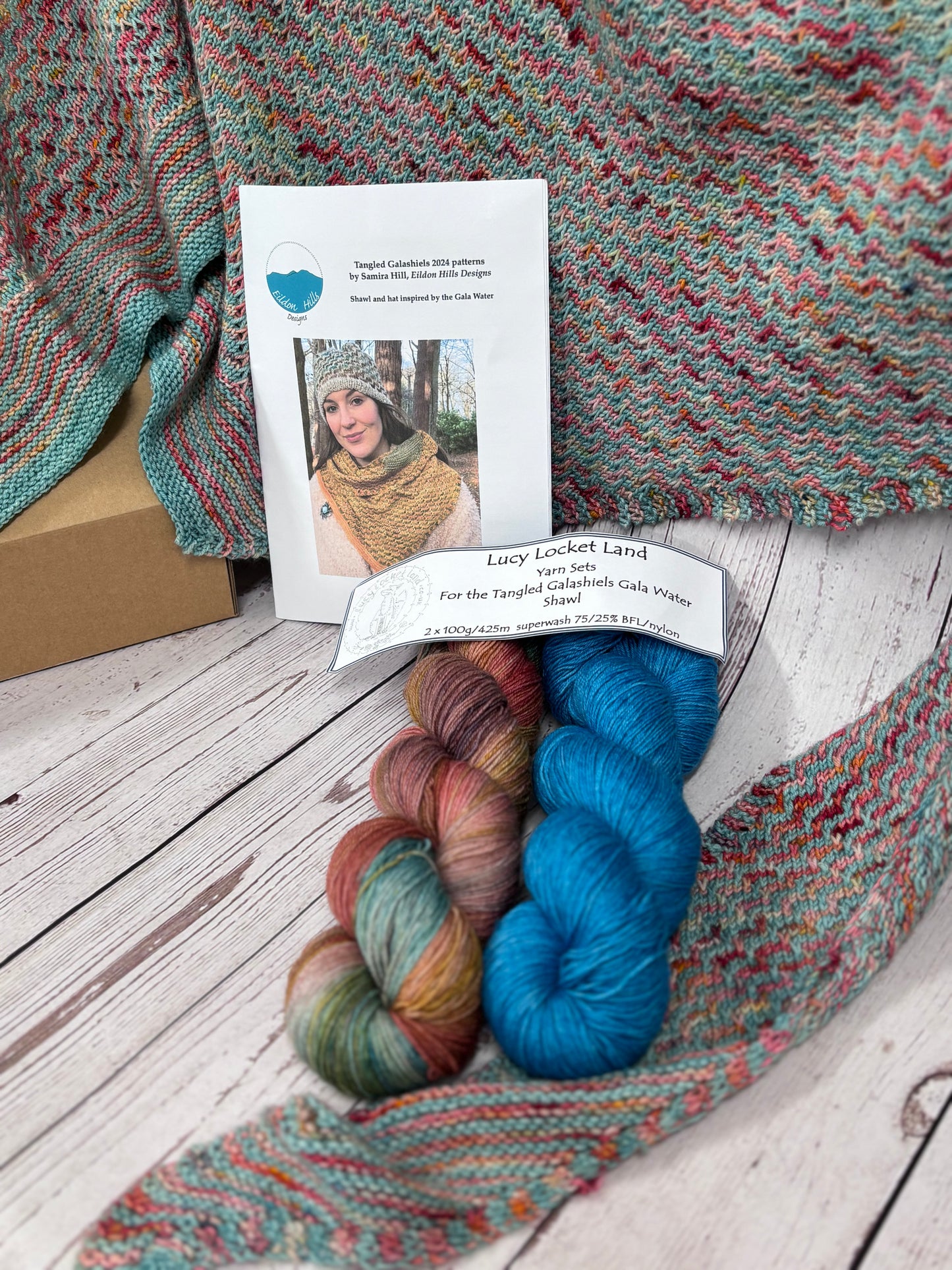 Locket’s Shawl kits for the Gala Water Tangled Galashiels Shawl