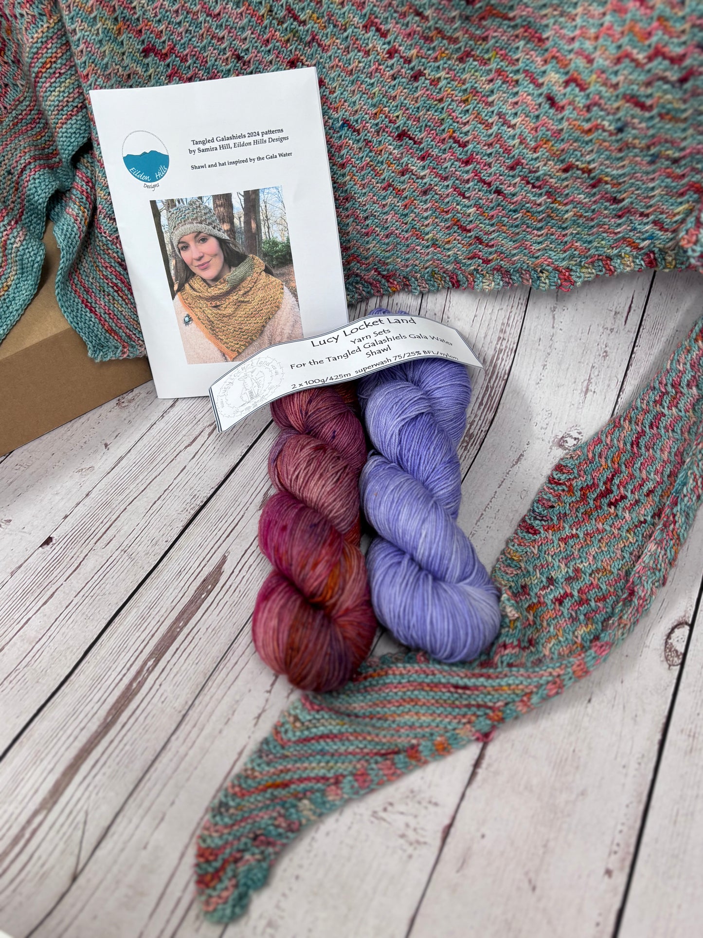 Locket’s Shawl kits for the Gala Water Tangled Galashiels Shawl