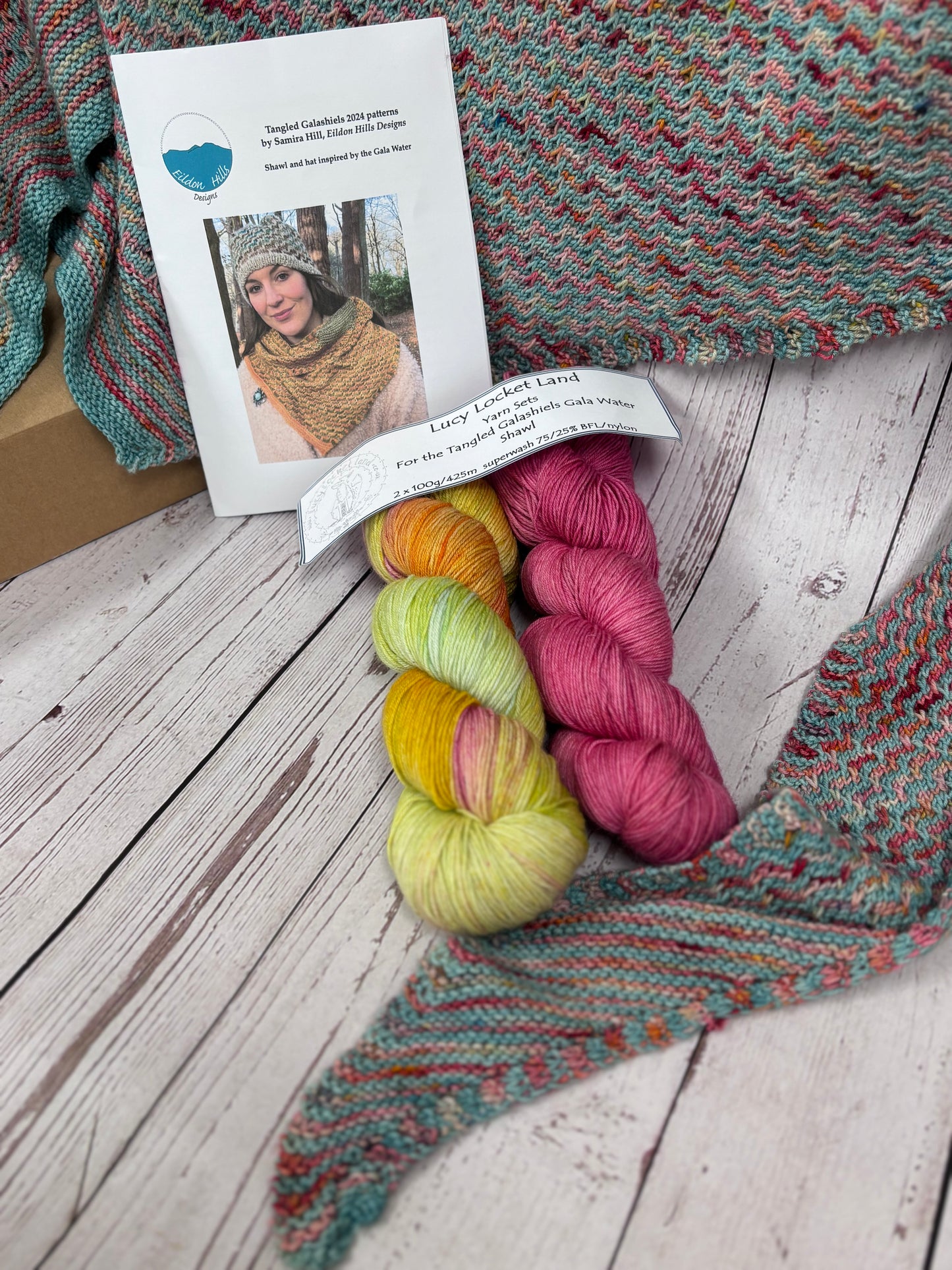 Locket’s Shawl kits for the Gala Water Tangled Galashiels Shawl