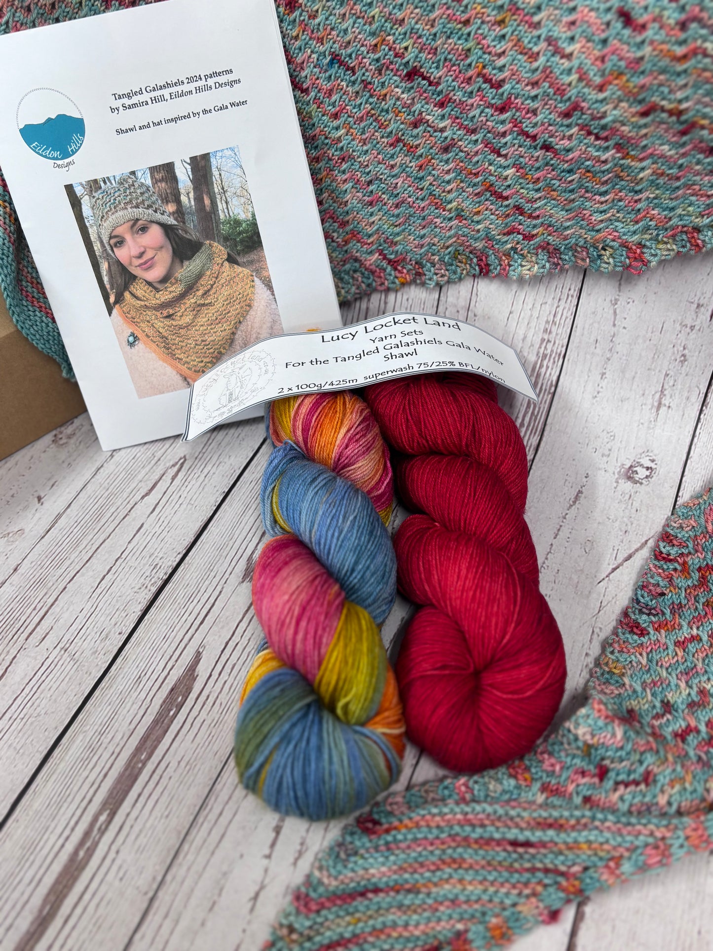 Locket’s Shawl kits for the Gala Water Tangled Galashiels Shawl