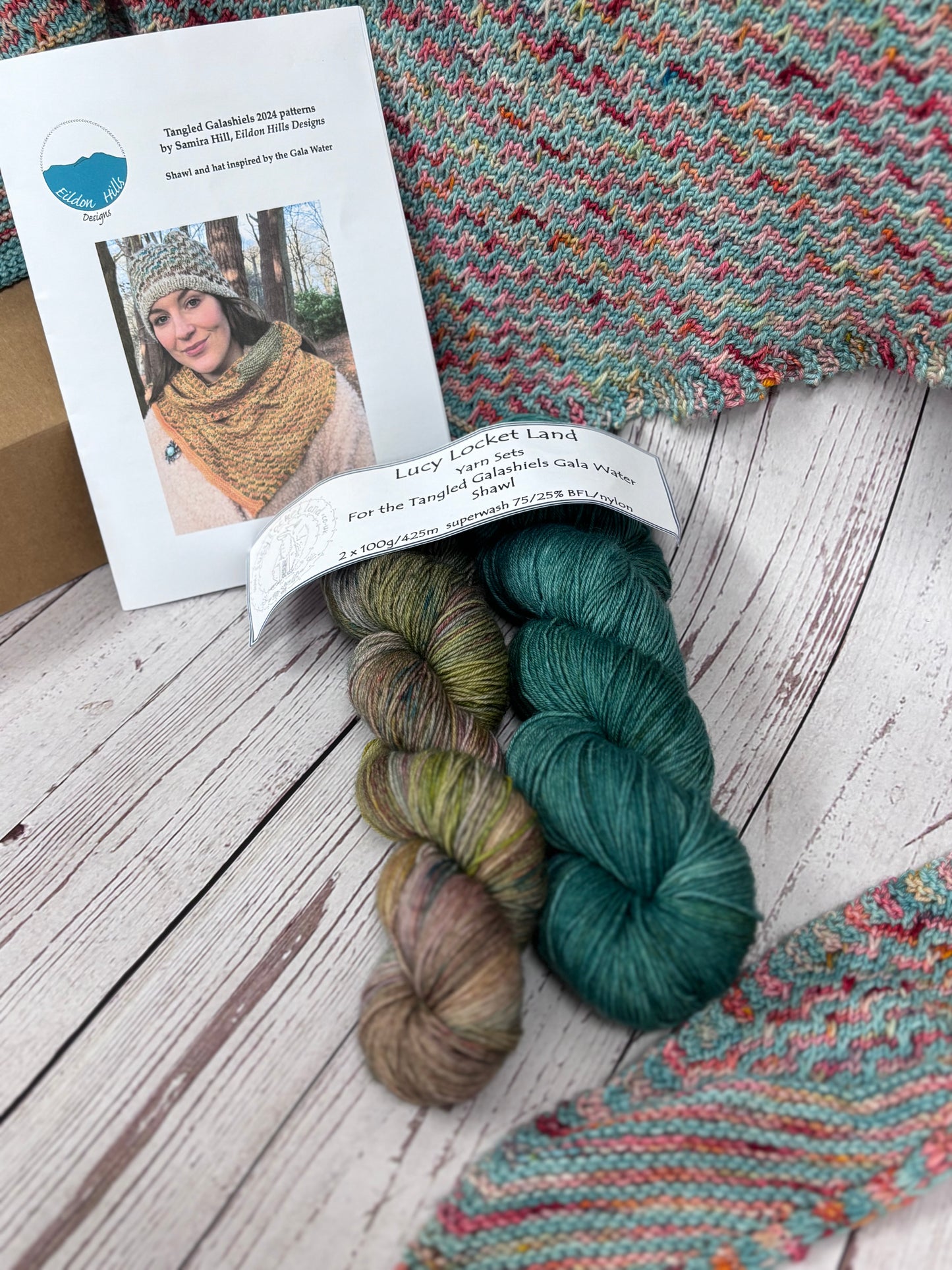 Locket’s Shawl kits for the Gala Water Tangled Galashiels Shawl