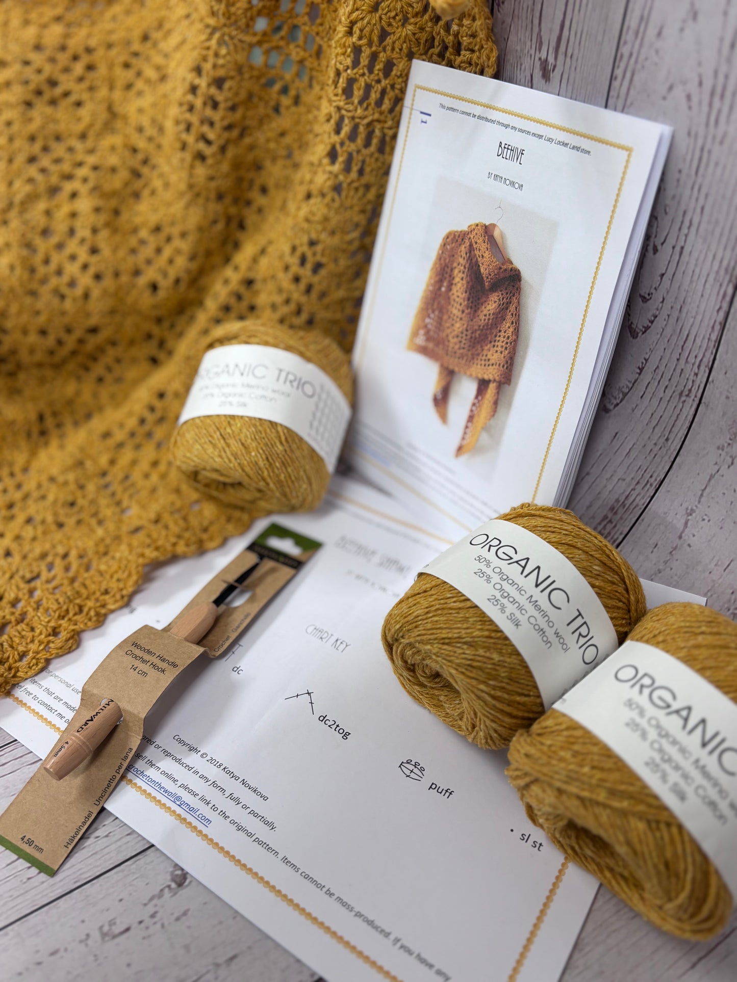 Beehive Crochet Shawl Kit