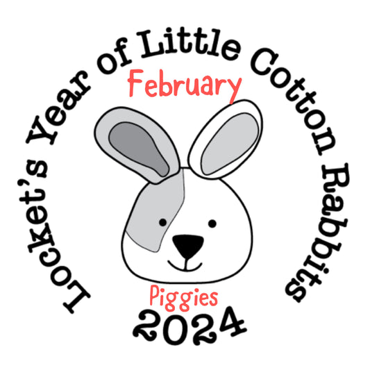 PRE-ORDER Locket's Year of Little Cotton Rabbits - February - Piggy in a Dress