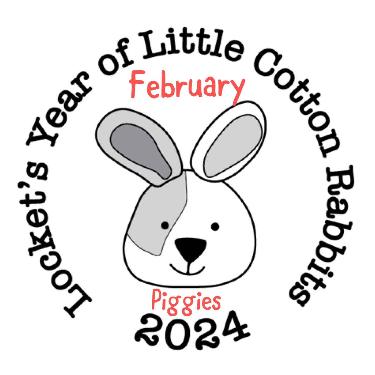 Locket's Year of Little Cotton Rabbits - February - Piggy in a Jumper
