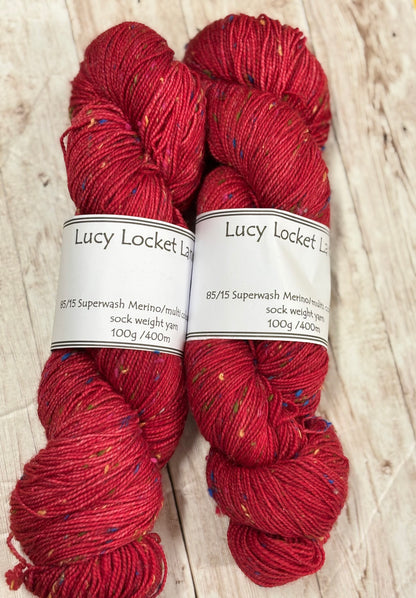 Locket's Hand Dyed 4ply Merino with multi coloured neps
