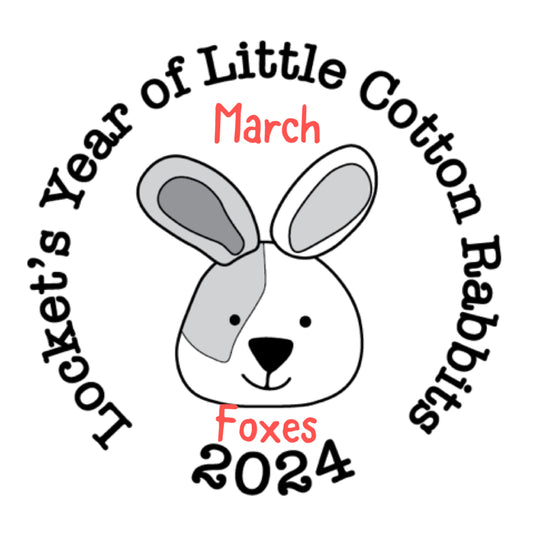 ***Pre-Order*** for shipping early March Locket's Year of Little Cotton Rabbits - March - Florrie the Chicken Mad Fox in a Frock