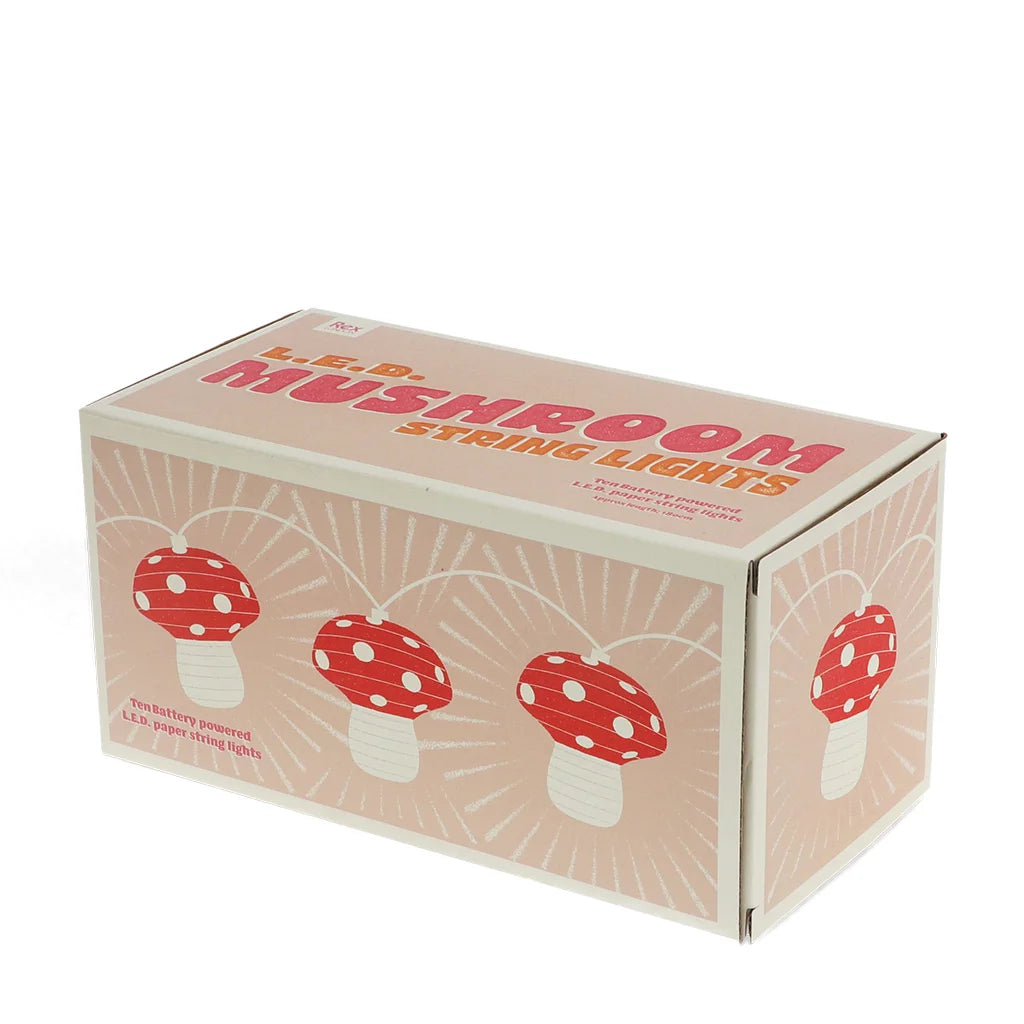 String of Paper Toadstool Fairy Lights