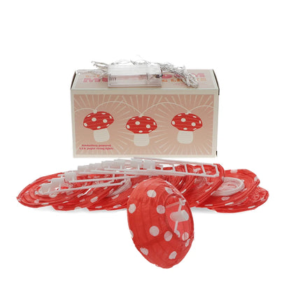 String of Paper Toadstool Fairy Lights