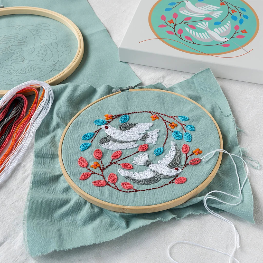 Peace Dove Embroidery Kit with Hoop