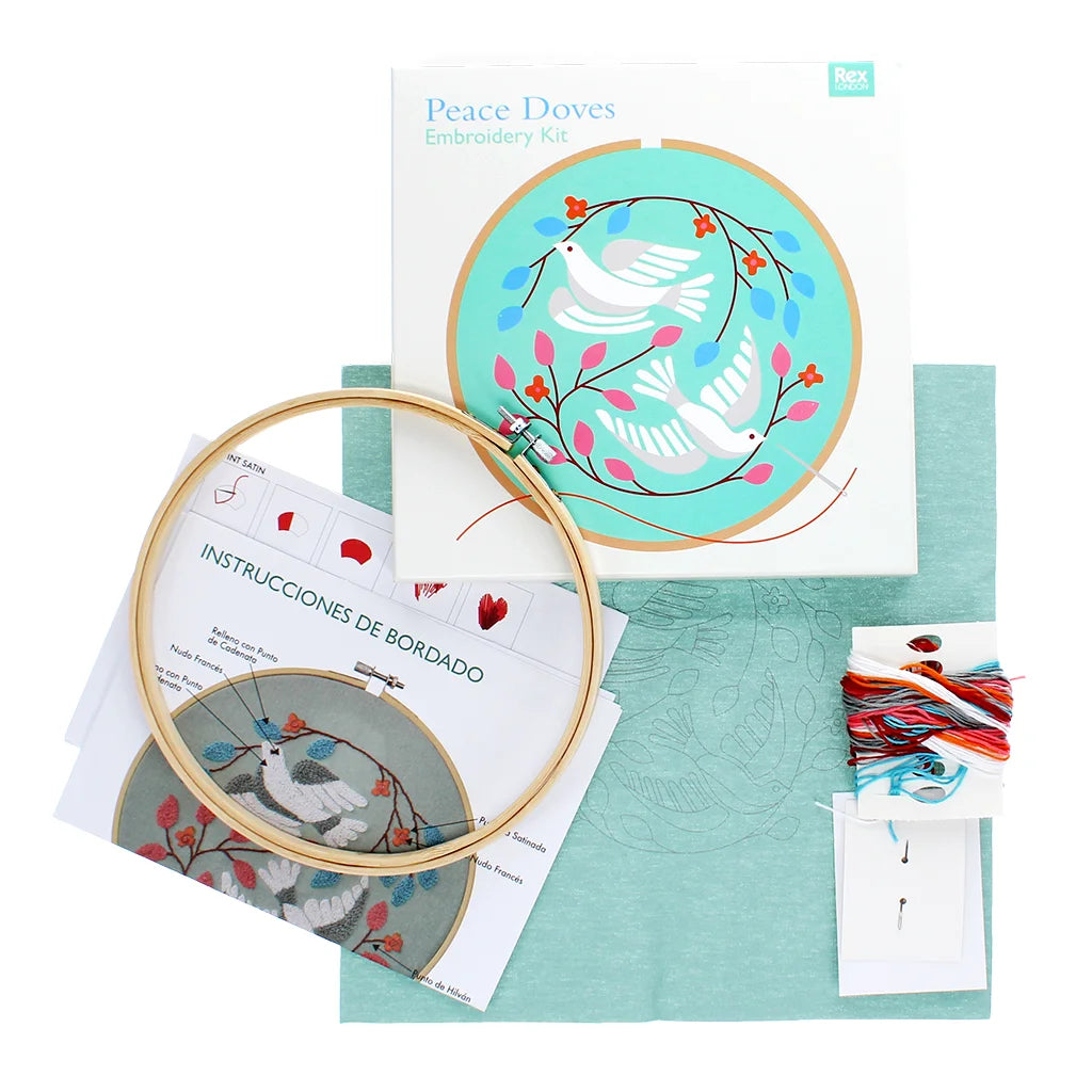 Peace Dove Embroidery Kit with Hoop